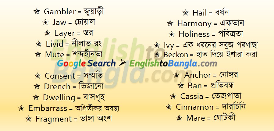 Vocabulary – EnglishToBangla.com